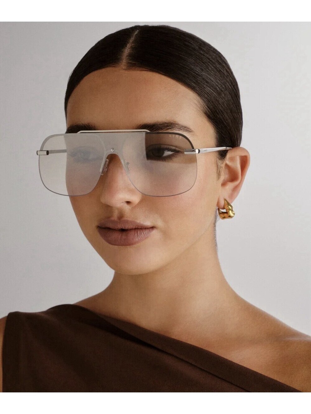 Aire Venatici Silver Aviator Frame Gradient Mirror